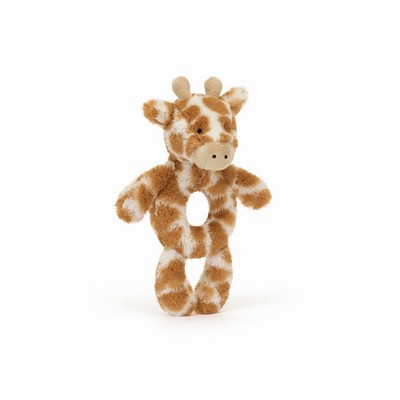 Jellycat Bashful Giraffe Ring Rattle New Zealand | SVCFN6370